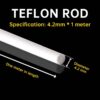 100% Virgin PTFE Rod – 3 Inches Long, 6mm Diameter, Custom Sizes for Automotive Seals